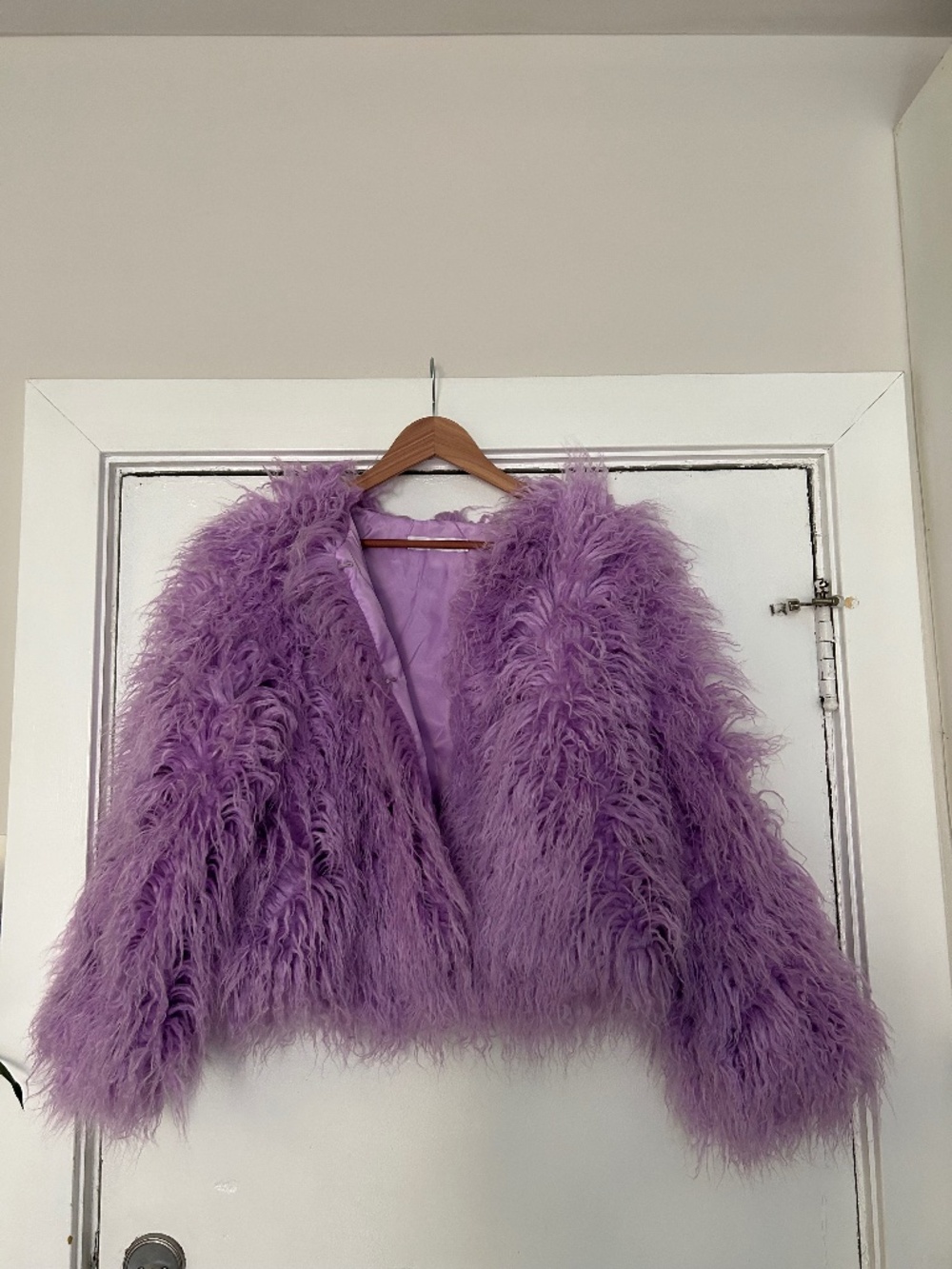 Faux fur Mongolian purple jacket